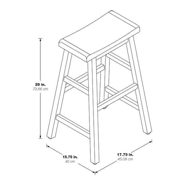 OS Home and Office Furniture Tulsa 29" Wood Saddle Stool 2Pack in Grey Finish Bed Bath